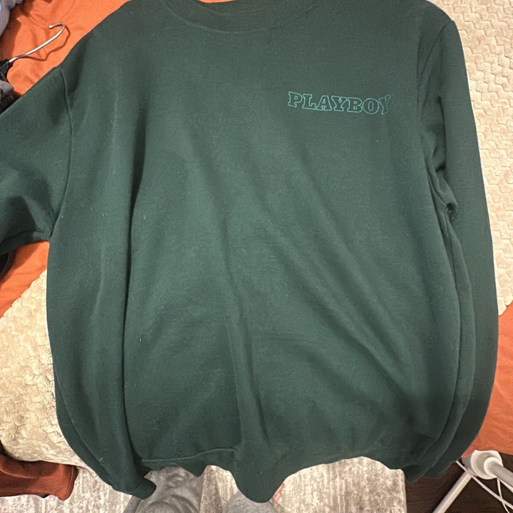 PLAYBOY Green Crewneck Sweater Classic Design